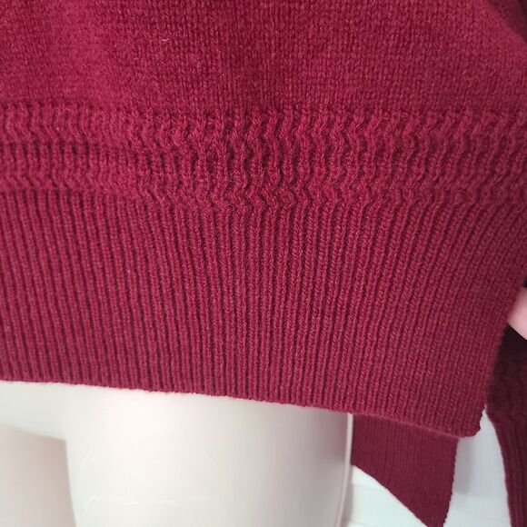 ZUCCA women 100% Wool Dolnman Knit Sweater Burnt Maroon round neck Size M NEW - Picture 7 of 10
